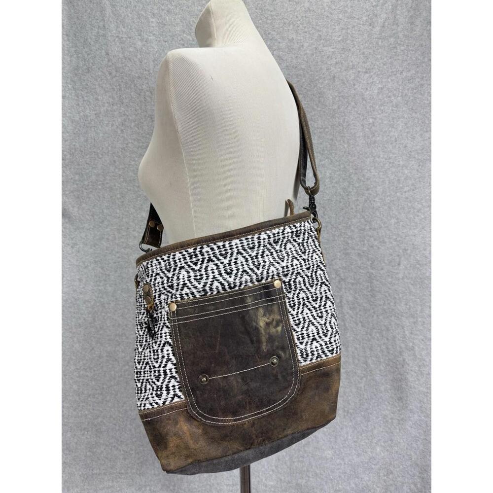 Myra Bag Crossbody Womens Handbag Leather, Cotton & Canvas